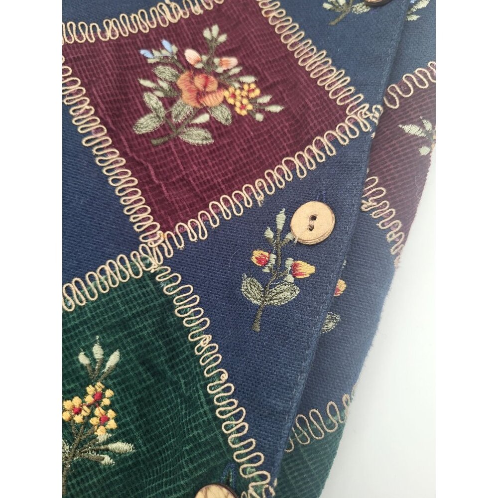 VTG TANTRUMS Women's SZ 1X Floral Embroidered Patchwork Vest Cottagecore - Picture 8 of 8